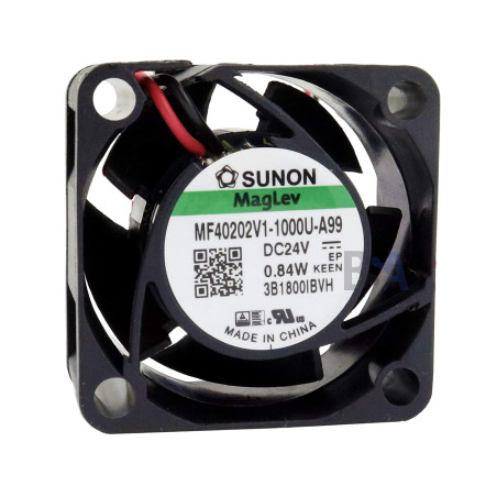 Sunon MF40202V1-1000U-A99 ,Ebat 40x20mm,Besleme 24vdc 0.03A 0.84W,Hava 9-Cfm,2-Kablo Fan