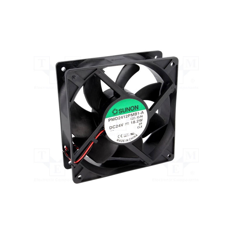 Sunon PMD2412PMB1-A ,Ebat 120x38mm,Besleme 24vdc 0.76A 18.2W,Hava 180-Cfm,2-Kablo Fan