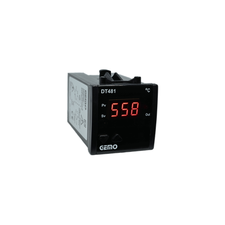 Gemo DT481-230VAC-R ,Ebat 48x48mm,Besleme 110v..220vac,Sensör TC-J,Çıkış Kontak 1A1K,Isı Kontrol Termostat