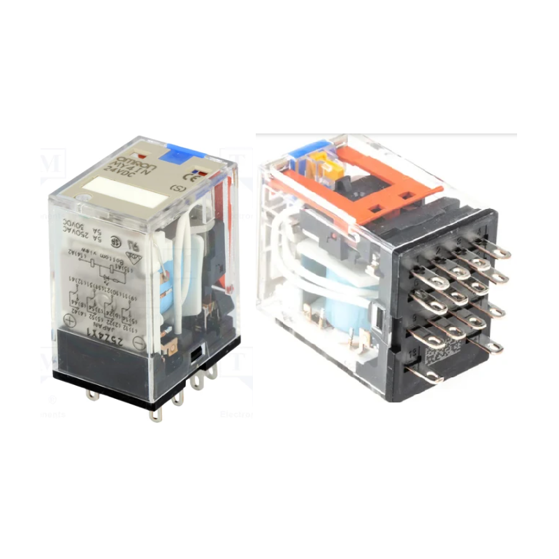 Omron MY4IN-GS-R-DC24 ,Bobin 24vdc,Kontak 4A4K 6 Amper,Led,Kalın-14pin,Röle