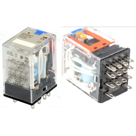 Omron MY4IN-GS-R-DC24 ,Bobin 24vdc,Kontak 4A4K 6 Amper,Led,Kalın-14pin,Röle