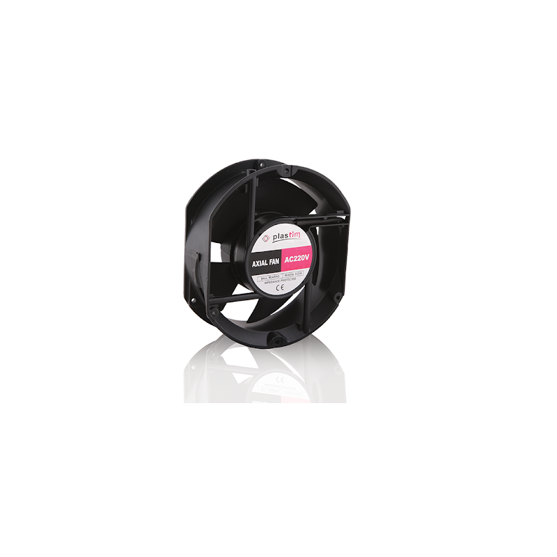 Plastim PF17250R220 ,Ebat 172x150x51mm,Besleme 220vac 0.23A 37W,Hava 255-Cfm,Rulmanlı,2-Kablo Fan