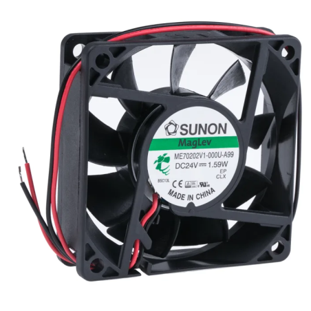 Sunon ME70202V1-000U-A99 ,Ebat 70x20mm,Besleme 24vdc 0.07A 1.59W,Hava 29-Cfm,2-Kablo Fan