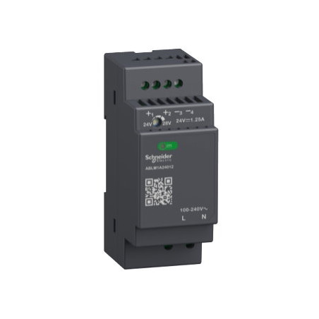 Schneider ABLM1A24012 ,Besleme 110v..220vac,Çıkış 24vdc 1.2 Amper,Güç 30w,Ray Tip,Smps,Güç Kaynağı