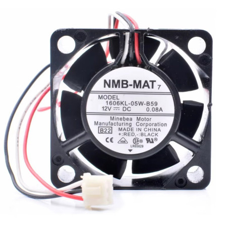 Nmb-Mat 1606KL-05W-B59-B22 ,Ebat 40x15mm,Besleme 12vdc 0.08A 1.5W,Hava 8-Cfm,3-Kablo Fan