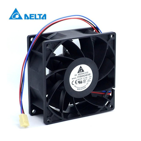 Delta FFB0924EHE-F00 ,Ebat 92x38mm,Besleme 24vdc 0.75A 12W,Hava 110-Cfm,3-Kablo Fan