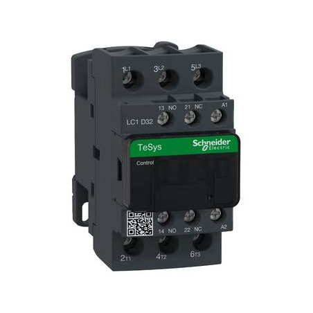 Schneider LC1D32Q7 ,Bobin 380vac,Güç 15kw 32 Amper,Kontak-3P 1A1K,Kontaktör