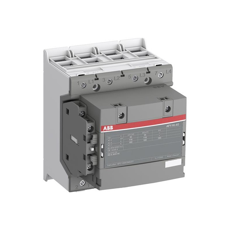 Abb AF116-30-11-13 ,Bobin 110v..220vac dc,Güç 55kw 116 Amper,Kontak-3P 1A1K,Kontaktör