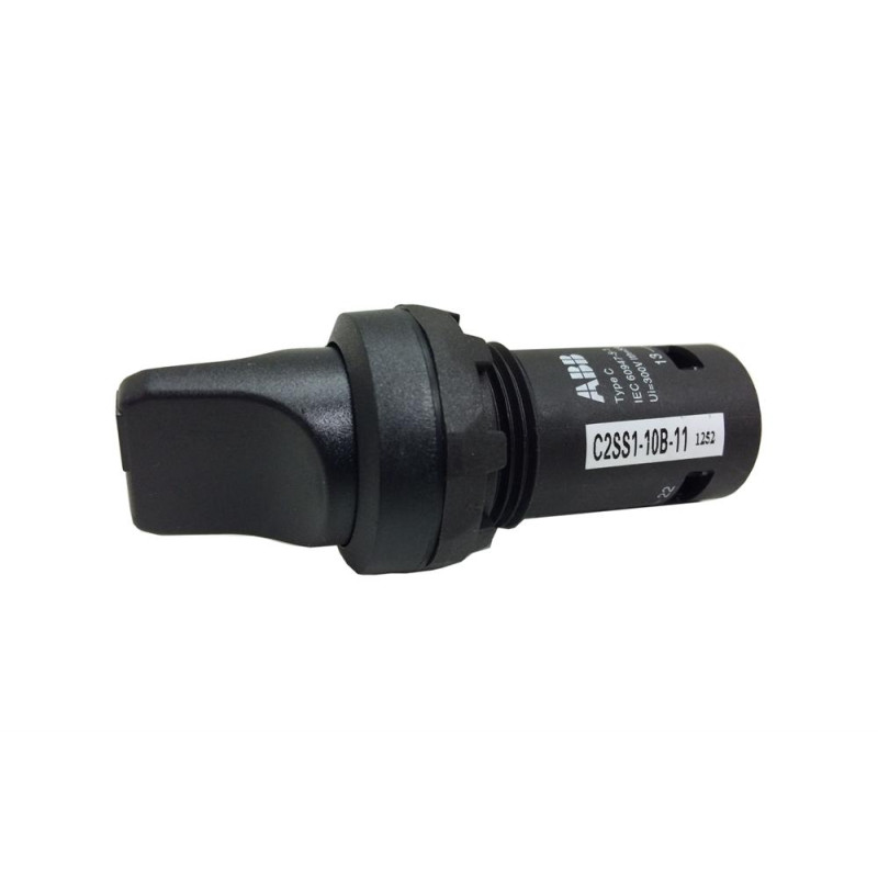 Abb C2SS1-10B-11 ,Montaj 22mm,2-Konum Kontak 1A1K,Siyah Kalıcı,M22 Anahtar
