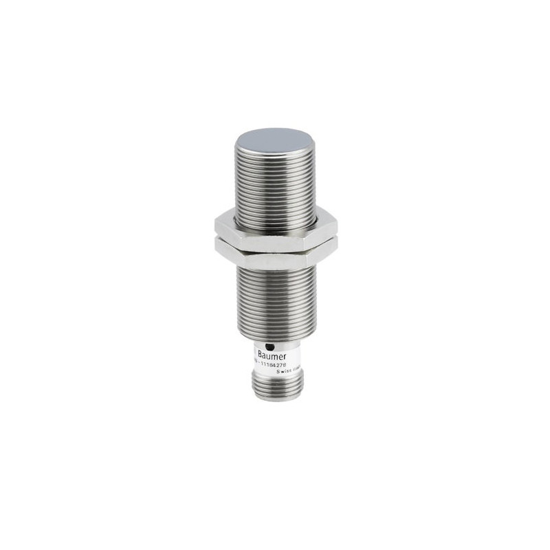 Baumer IR18.P12S-F60.PO1Z.7BO ,Ebat M18x60mm Ölçüm 12mm,Çıkış PNP-NO,Soket M12 4pin,Endüktif Metal Sensör