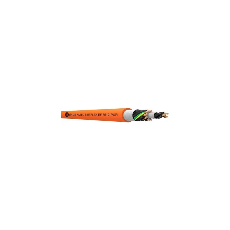 Birtaş EF6512-PUR-36x1 ,Kesit 1mm ,36-Damar Çok Telli,Ağırşart Hareketli,1mt PUR Kablo