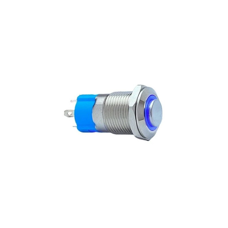 Çin E12A-B ,Ebat M12x20mm,Kontak-1A,Mavi-24vdc Kalıcı,M12 Metal Buton