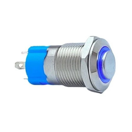 Çin E12A-B ,Ebat M12x20mm,Kontak-1A,Mavi-24vdc Kalıcı,M12 Metal Buton