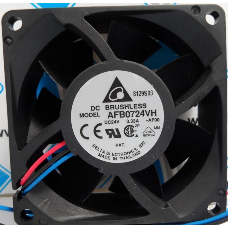 Delta AFB0724VH-AF00 ,Ebat 70x25mm,Besleme 24vdc 0.33A 6.5W,Hava 52-Cfm,3-Kablo Fan