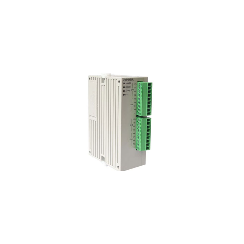 Delta DVP04DA-SL ,Besleme 24vdc,Çıkış 4-Analog,RS485,Plc Ek Genişleme Analog Modül