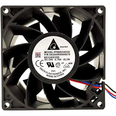 Delta PFB0924GHE-5L3N ,Ebat 92x38mm,Besleme 24vdc 0.76A 15W,130-Cfm,3-Kablo Fan