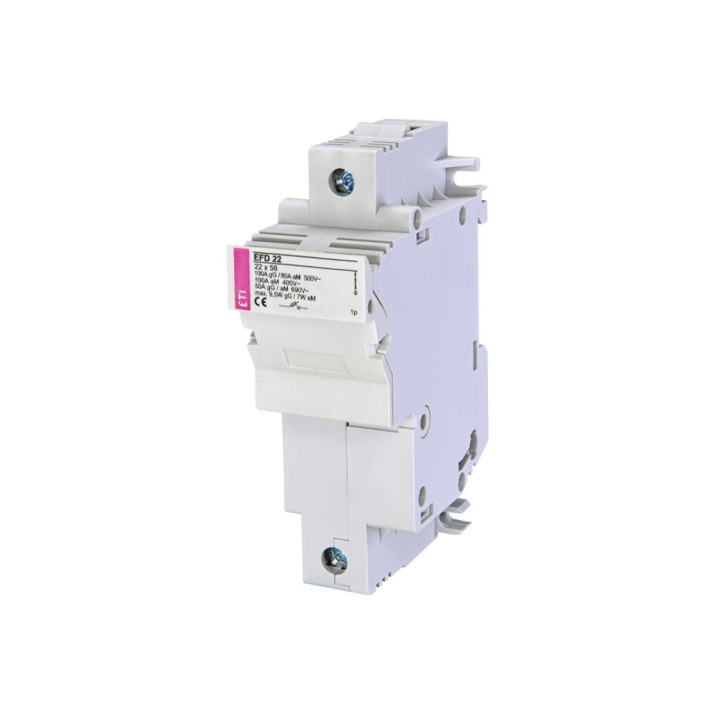 Eti EFD22-1P ,1-Faz 1-Kutup,22x58mm,100 Amper,Ray Tip,Kartuş Sigorta Yuva