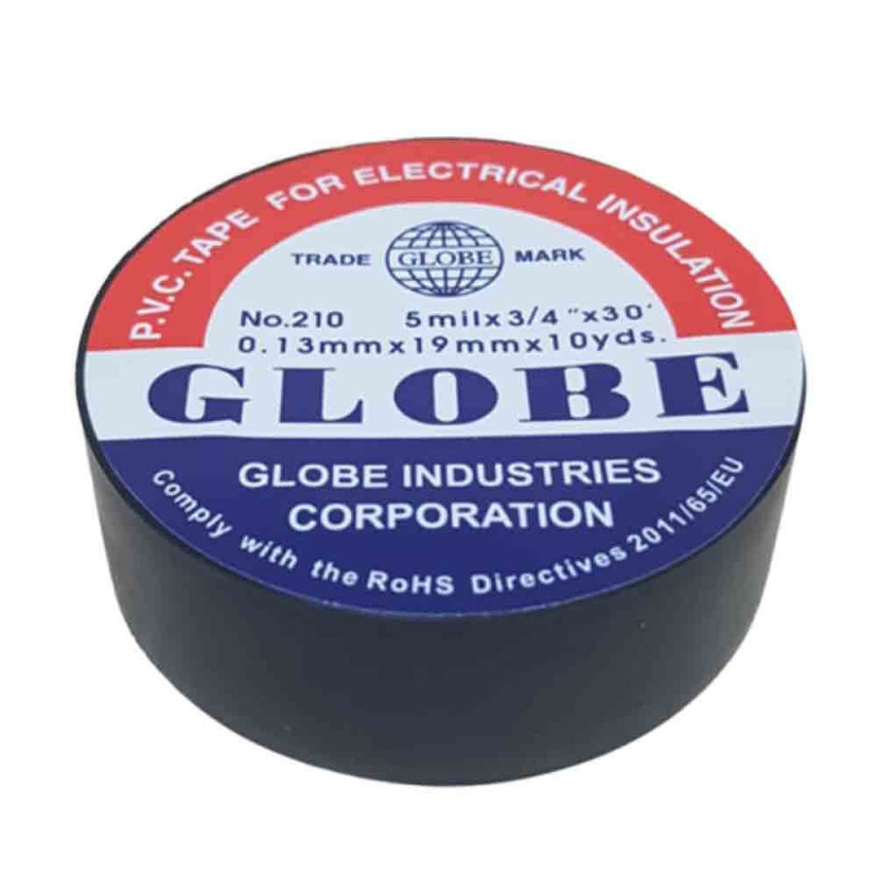 Globe NO210-SH ,Ebat 19mmx10mt,1-adet,Siyah İzole Bant