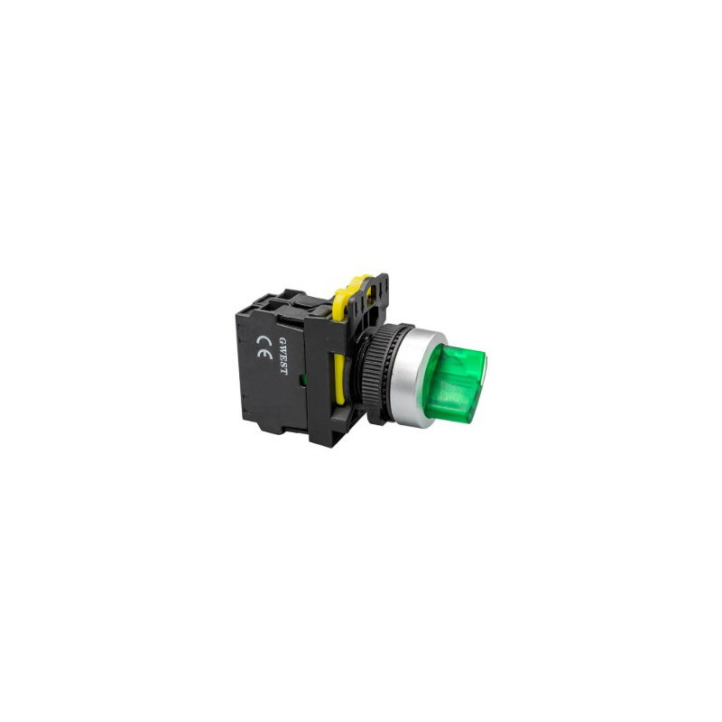 Gwest A5-10XD ,Montaj 22mm,2-Konum Kontak-1A,Yeşil-220v Kalıcı,M22 Anahtar