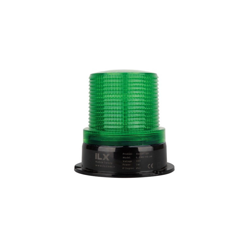 İlx İL-XM-T9-24Y ,Besleme 24vdc,Çap 90mm,Ses 90dB Multi,Renk Yeşil Multi,Tepe Lamba