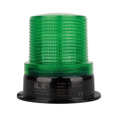 İlx İL-XM-T9-24Y ,Besleme 24vdc,Çap 90mm,Ses 90dB Multi,Renk Yeşil Multi,Tepe Lamba