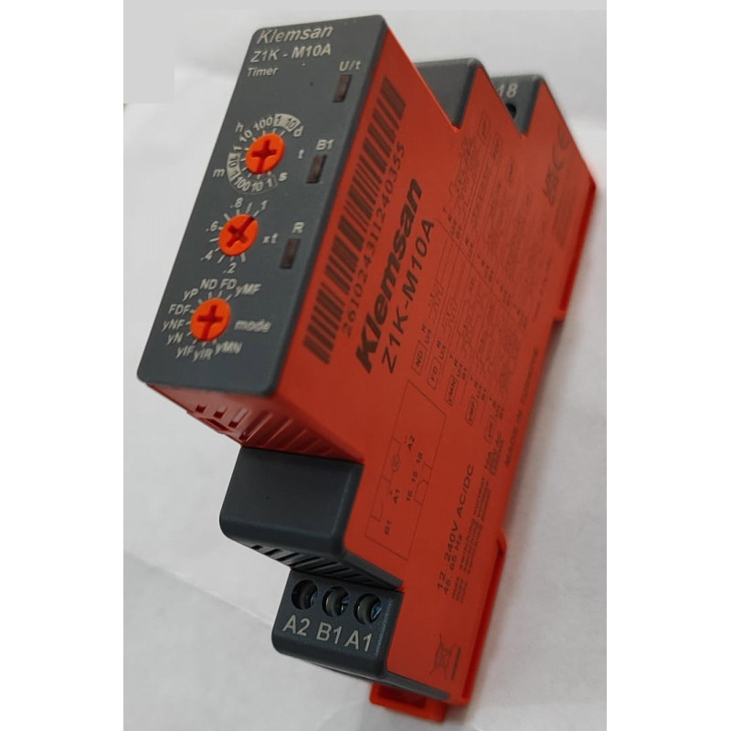 Klemsan Z1K-M10A ,Ray Dın,Besleme 12v..220vac dc,Kontak-1A1K,Multi Zaman Röle