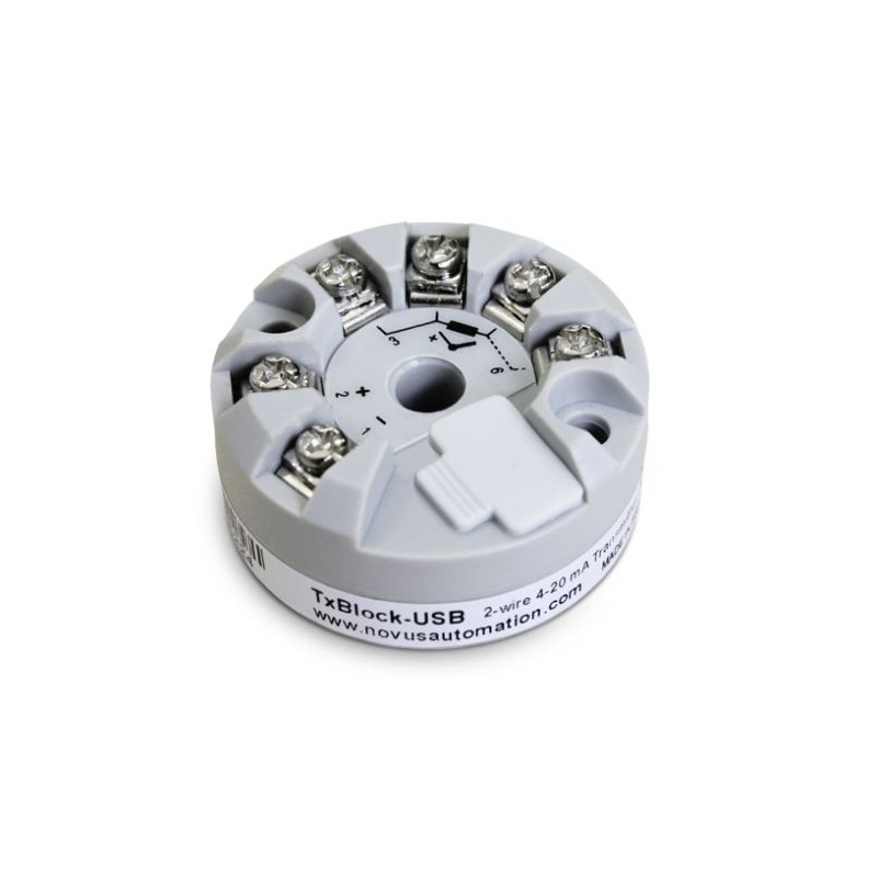 Novus TXBLOCK-USB, Besleme 24vdc,Sensör PT100 TC NTC,Çıkış 4..20mA,Isı Transmitter