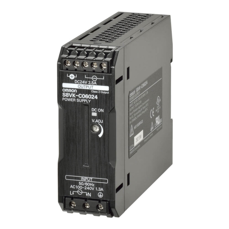 Omron S8VK-C06024 ,Besleme 110v..220vac,Çıkış 24vdc 2.5 Amper,Güç 60w,Ray Tip,Smps,Güç Kaynağı