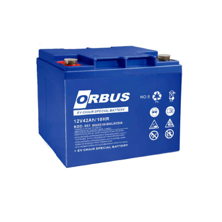 Orbus ORB12-42 ,Ebat 197x165x175 mm,12v 42ah Kuru Akü