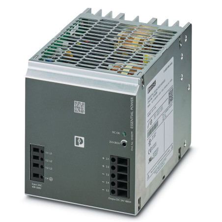 Phoenix PS-EE-2G 1AC 24DC 480W SC ,Besleme 3-Faz 380..500vac,Çıkış 24vdc 20 Amper,Güç 480w,Ray Tip,Smps,Güç Kaynağı