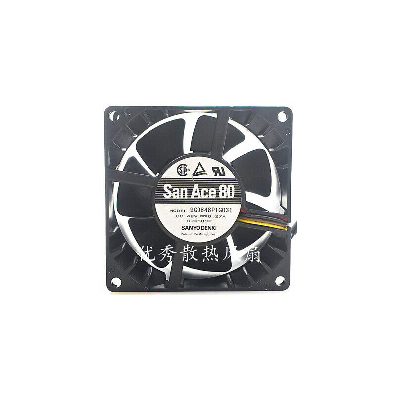 Sanyo 9GV0848P1G031 ,Ebat 80x38mm,Besleme 48vdc 0.27A 40W,Hava 138-Cfm,4-Kablo Fan