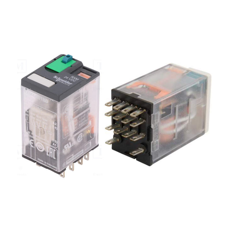 Schneider RXM4AB1BD ,Bobin 24vdc,Kontak 4A4K 6 Amper,Led,Kalın-14pin,Röle