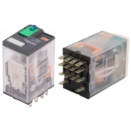 Schneider RXM4AB1BD ,Bobin 24vdc,Kontak 4A4K 6 Amper,Led,Kalın-14pin,Röle