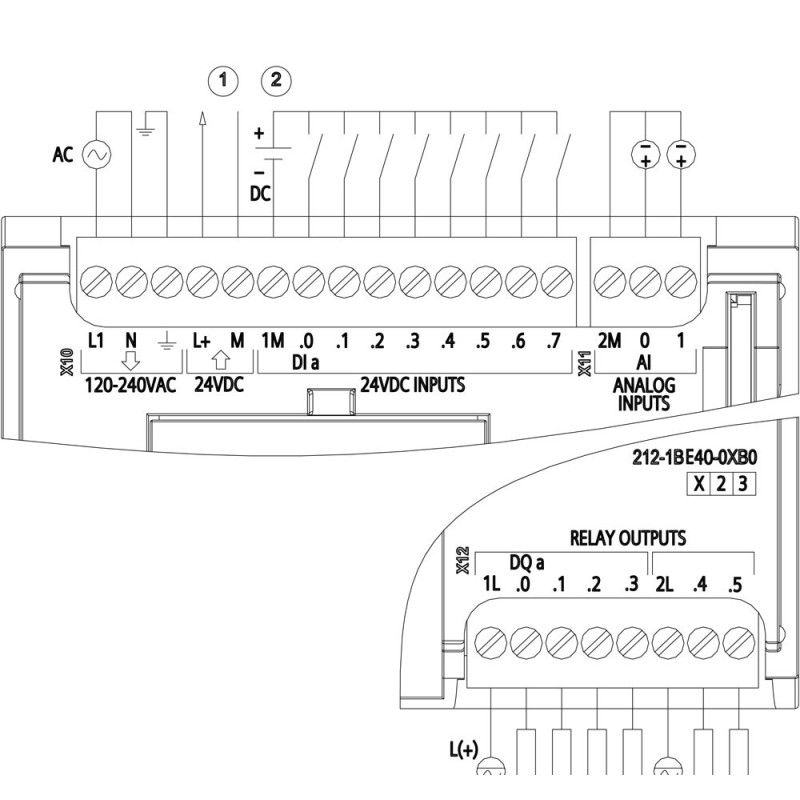 Siemens CPU1212C ,Besleme 24vdc,Giriş 8-Dijital 2-Analog,Çıkış 6-Röle,Plc Cpu Modül