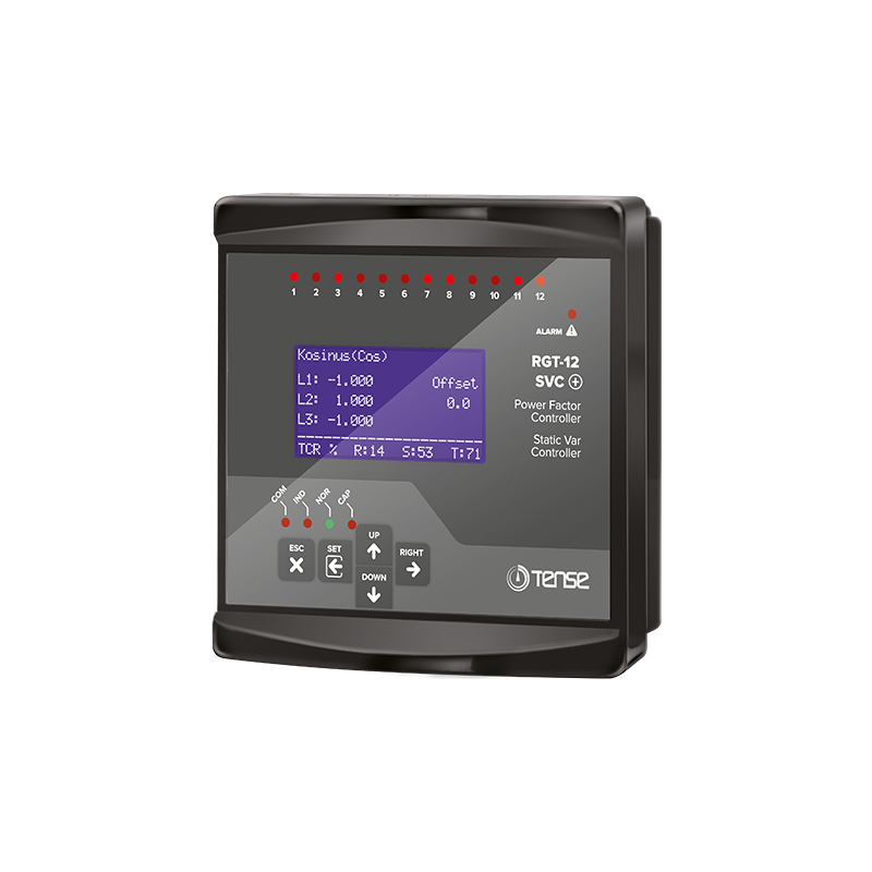 Tense RGT-12E-SVC ,Ebat 144x144mm,3-Faz 12-Kademe,Reaktif Kontrol