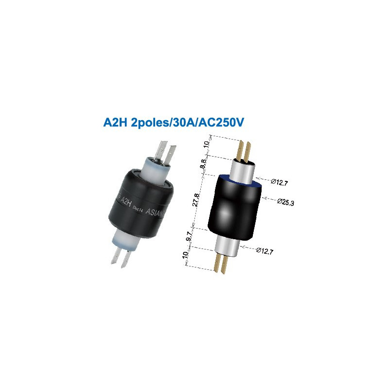 Asiantool A2H ,2-Kutup,250v 30 Amper,SlipRing Konnektör