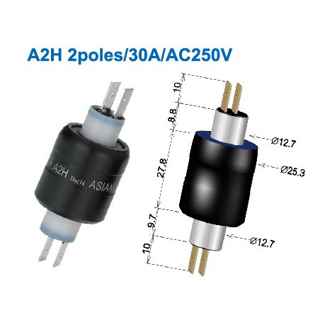 Asiantool A2H ,2-Kutup,250v 30 Amper,SlipRing Konnektör