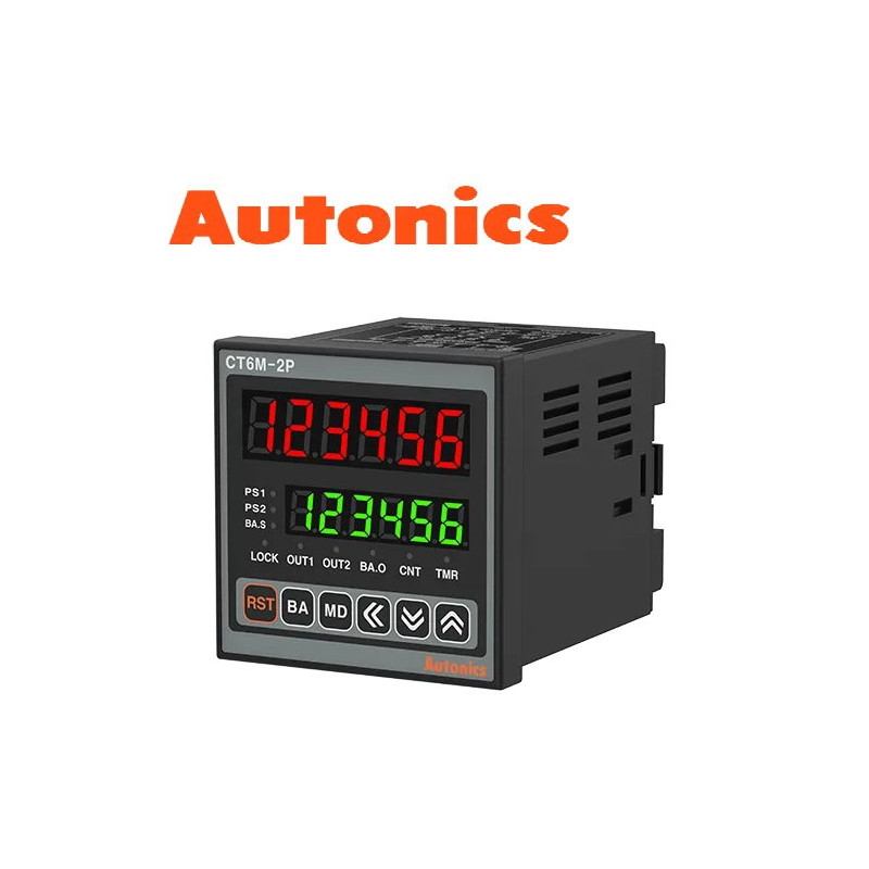 Autonics CT6M-2P4 ,Ebat 72x72mm,Besleme 110v..220vac,Çıkış Kontak-2A,6 Hane,Sayıcı Zaman Röle
