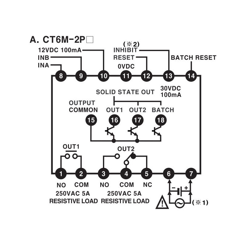 Autonics CT6M-2P4 ,Ebat 72x72mm,Besleme 110v..220vac,Çıkış Kontak-2A,6 Hane,Sayıcı Zaman Röle