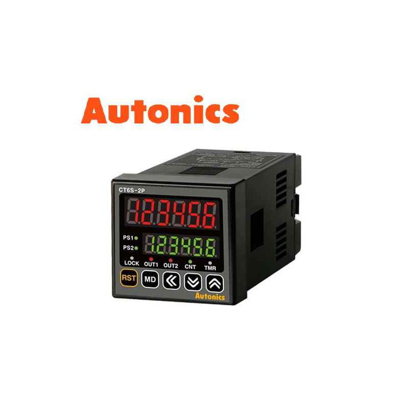Autonics CT6S-2P4 ,Ebat 48x48mm,Besleme 110v..220vac,Çıkış Kontak-2A,6 Hane,Sayıcı Zaman Röle