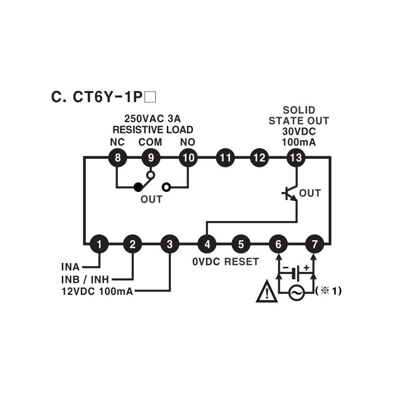 Autonics CT6Y-1P4 ,Ebat 72x36mm,Besleme 110v..220vac,Çıkış Kontak-1A1K,6 Hane,Sayıcı Zaman Röle