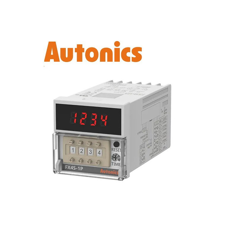Autonics FX4S-1P4 ,Ebat 48x48mm,Besleme 110v..220vac,Çıkış Kontak-1A1K,4 Hane,Sayıcı Zaman Röle
