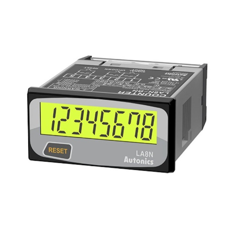 Autonics LA8N-BN ,Ebat 48x24mm,Giriş Kontak,Aydınlatmalı,8-Hane,Pilli Sayıcı