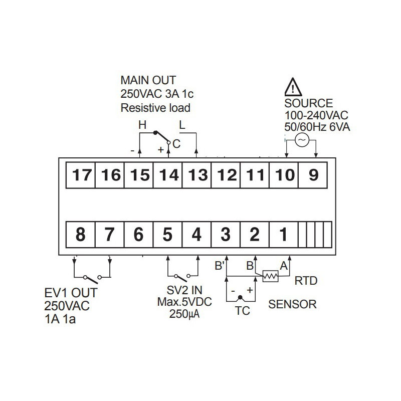 Autonics TZN4W-14R ,Ebat 96x48mm,Besleme 110v..220vac,Sensör PT100 TC,Çıkış Kontak-1A1K,Isı Kontrol Termostat