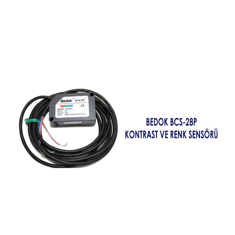 Bedok BCS-28N ,Ebat 50x32x21mm,Ölçüm 23mm,Çıkış NPN-NO,5-Kablo,Kontrast Fotosel