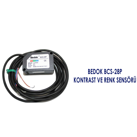 Bedok BCS-28N ,Ebat 50x32x21mm,Ölçüm 23mm,Çıkış NPN-NO,5-Kablo,Kontrast Fotosel
