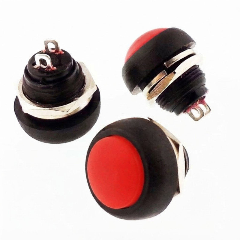 Çin DC184-KR ,Montaj 12mm,Kontak-1A,Kırmızı Yaylı,M12 Buton