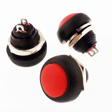 Çin DC184-KR ,Montaj 12mm,Kontak-1A,Kırmızı Yaylı,M12 Buton
