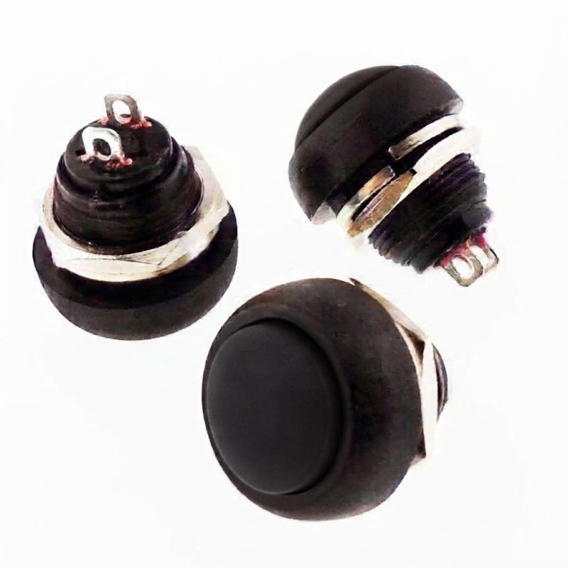 Çin DC184-SH ,Montaj 12mm,Kontak-1A,Siyah Yaylı,M12 Buton
