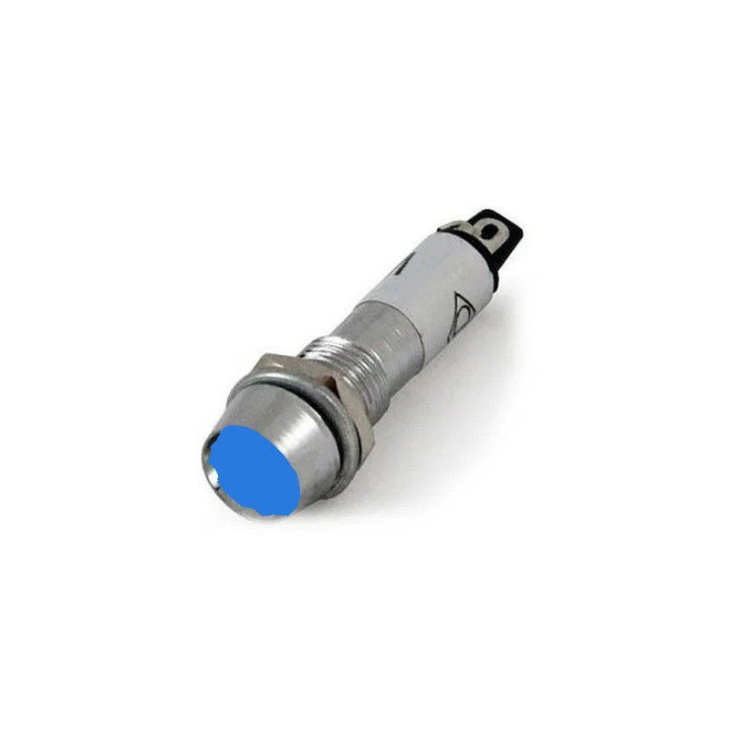 Çin N761L-LED24V-MV ,Montaj 8mm,Mavi-24v,Metal M8 Led Lamba